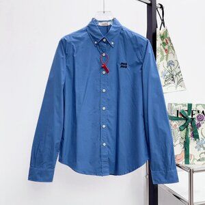 Miu Miu Men's Button Embroidered Shirt